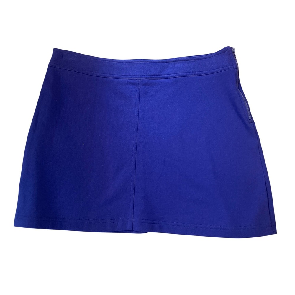 Vintage Mini Skirt Esprit Royal Blue Cotton Jersey A-Line Size 13